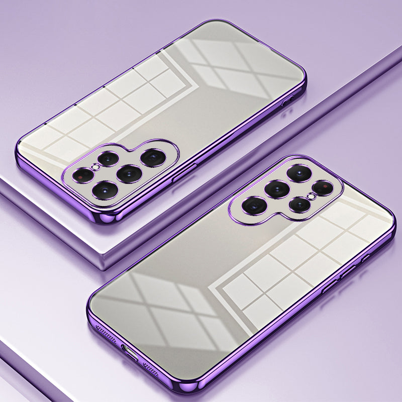 For Samsung Galaxy S24 Ultra TPU Phone Case Electroplated Frame Protective Cover - Purple