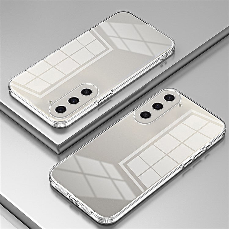 For Samsung Galaxy S23+ Protective Case Electroplating TPU Phone Cover - Transparent
