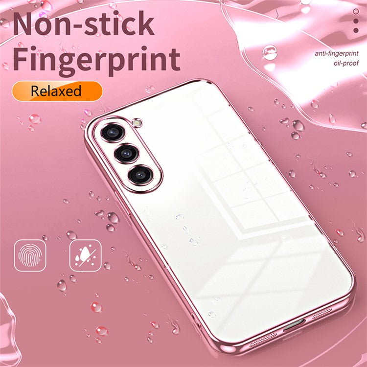 For Samsung Galaxy S23+ Protective Case Electroplating TPU Phone Cover - Transparent