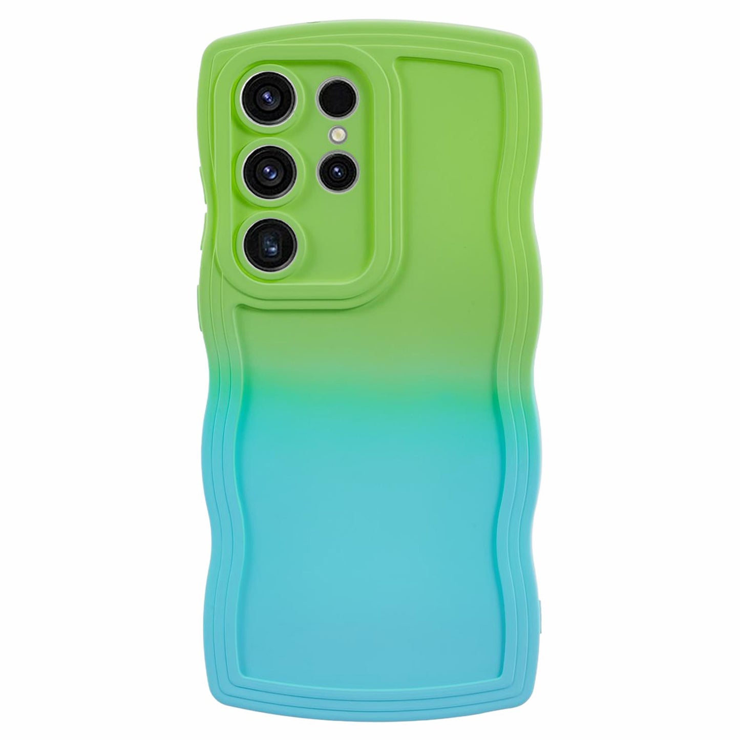 JTW Series for Samsung Galaxy S24 Ultra Wavy Edge TPU Case Dual-Side Rubberized - Green+Baby Blue