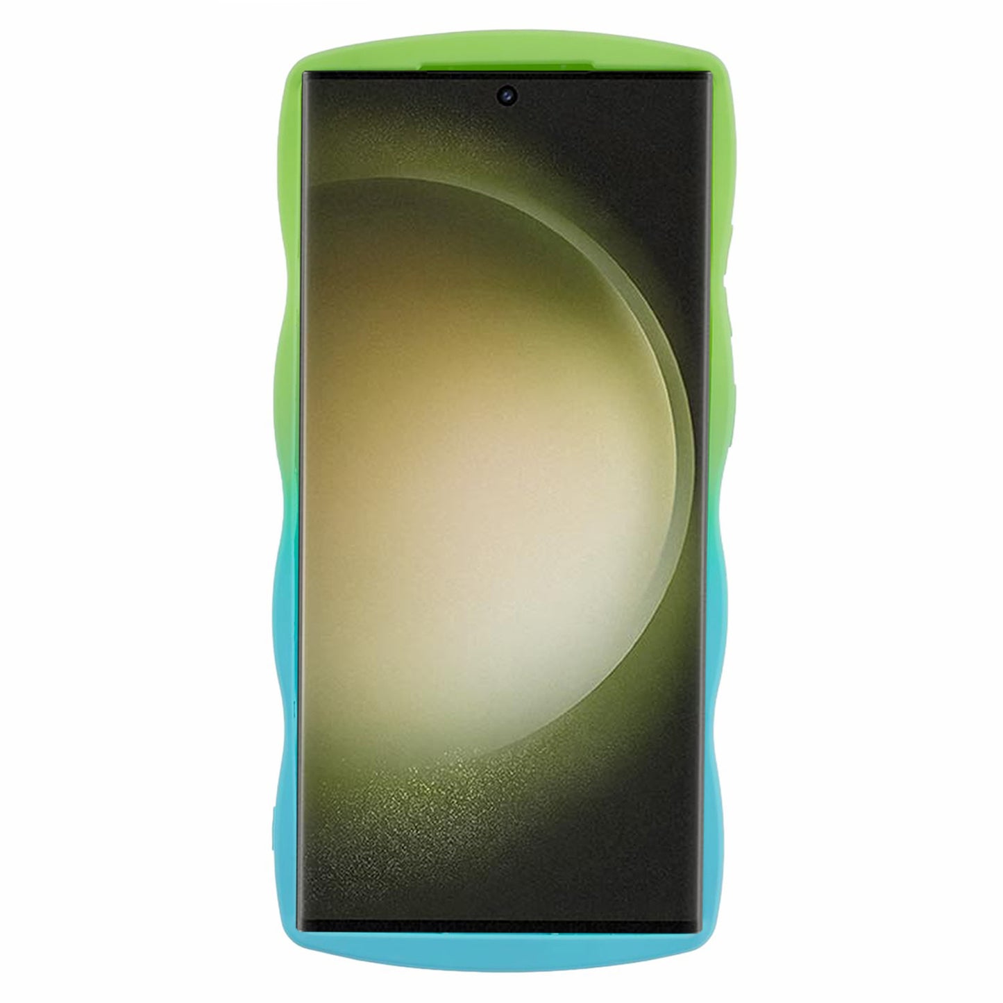 JTW Series for Samsung Galaxy S24 Ultra Wavy Edge TPU Case Dual-Side Rubberized - Green+Baby Blue