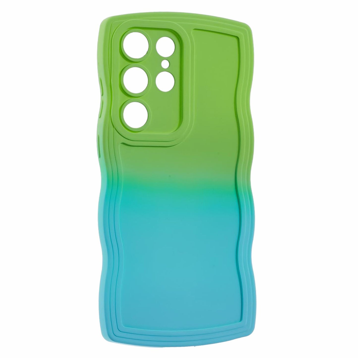 JTW Series for Samsung Galaxy S24 Ultra Wavy Edge TPU Case Dual-Side Rubberized - Green+Baby Blue