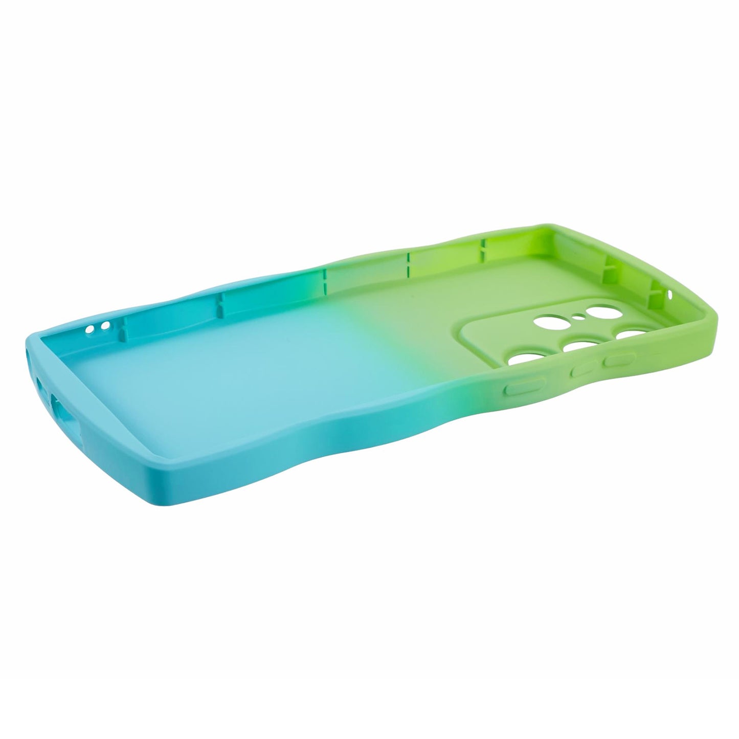 JTW Series for Samsung Galaxy S24 Ultra Wavy Edge TPU Case Dual-Side Rubberized - Green+Baby Blue