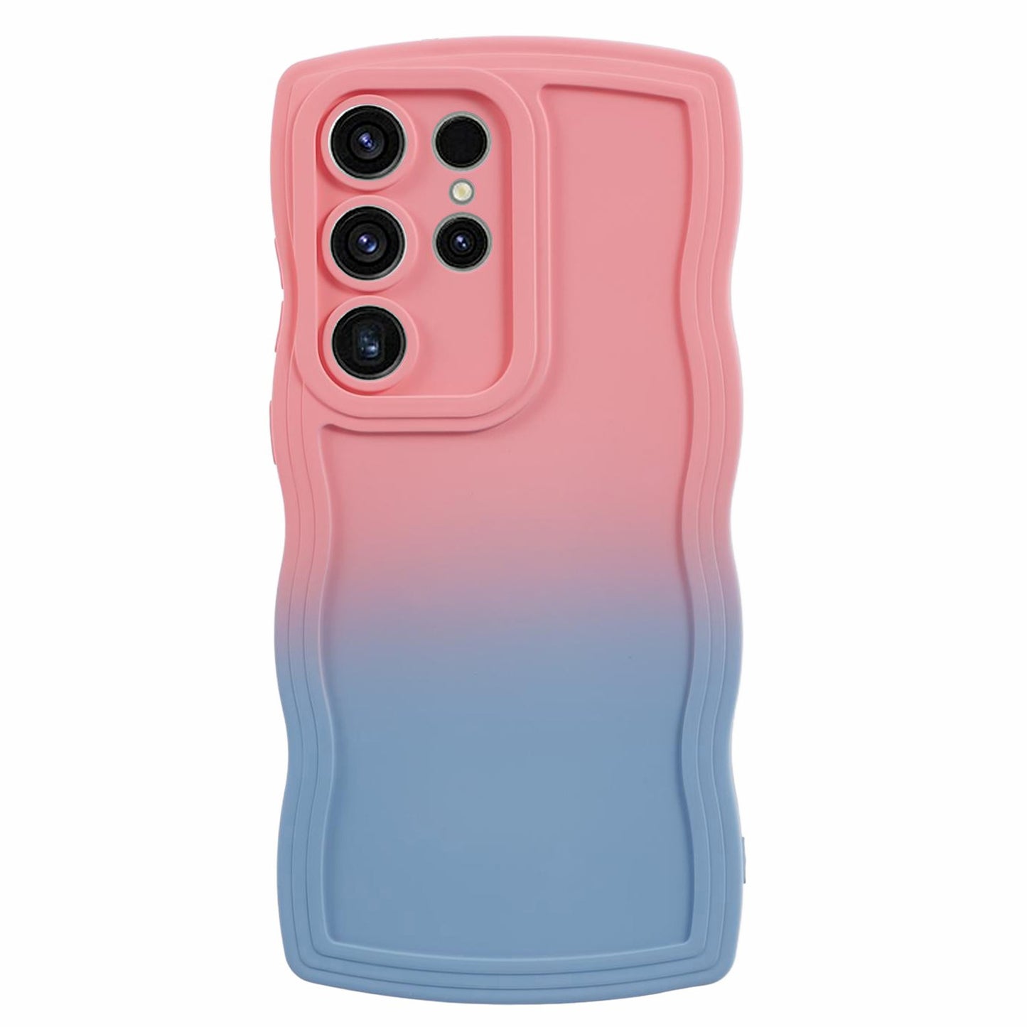 JTW Series for Samsung Galaxy S24 Ultra Wavy Edge TPU Case Dual-Side Rubberized - Pink+Sky Blue