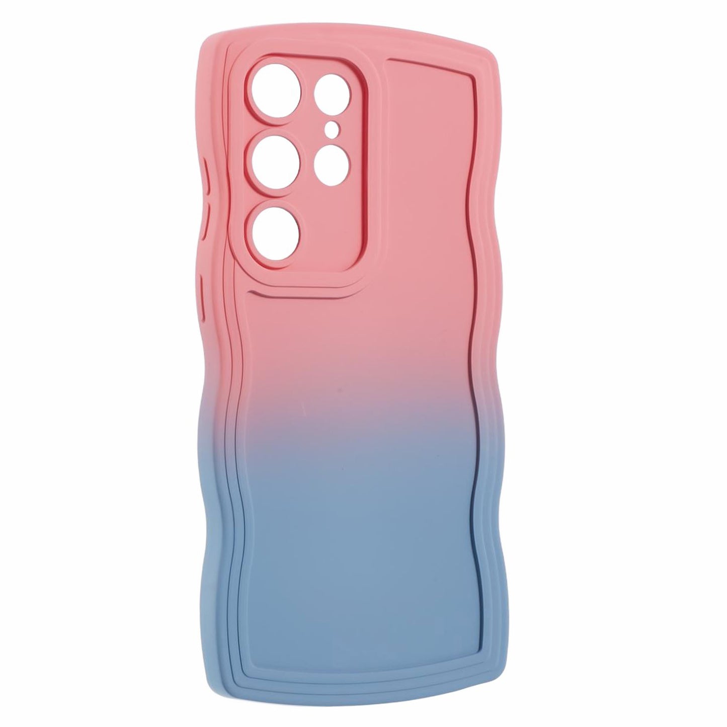 JTW Series for Samsung Galaxy S24 Ultra Wavy Edge TPU Case Dual-Side Rubberized - Pink+Sky Blue