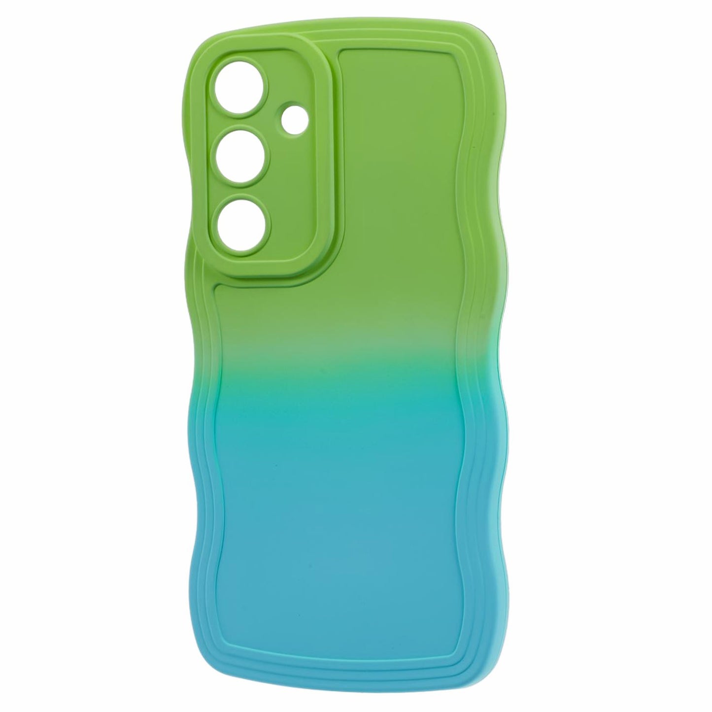 JTW Series for Samsung Galaxy S24 Phone Case Gradient Dual Color TPU Cover - Green+Baby Blue