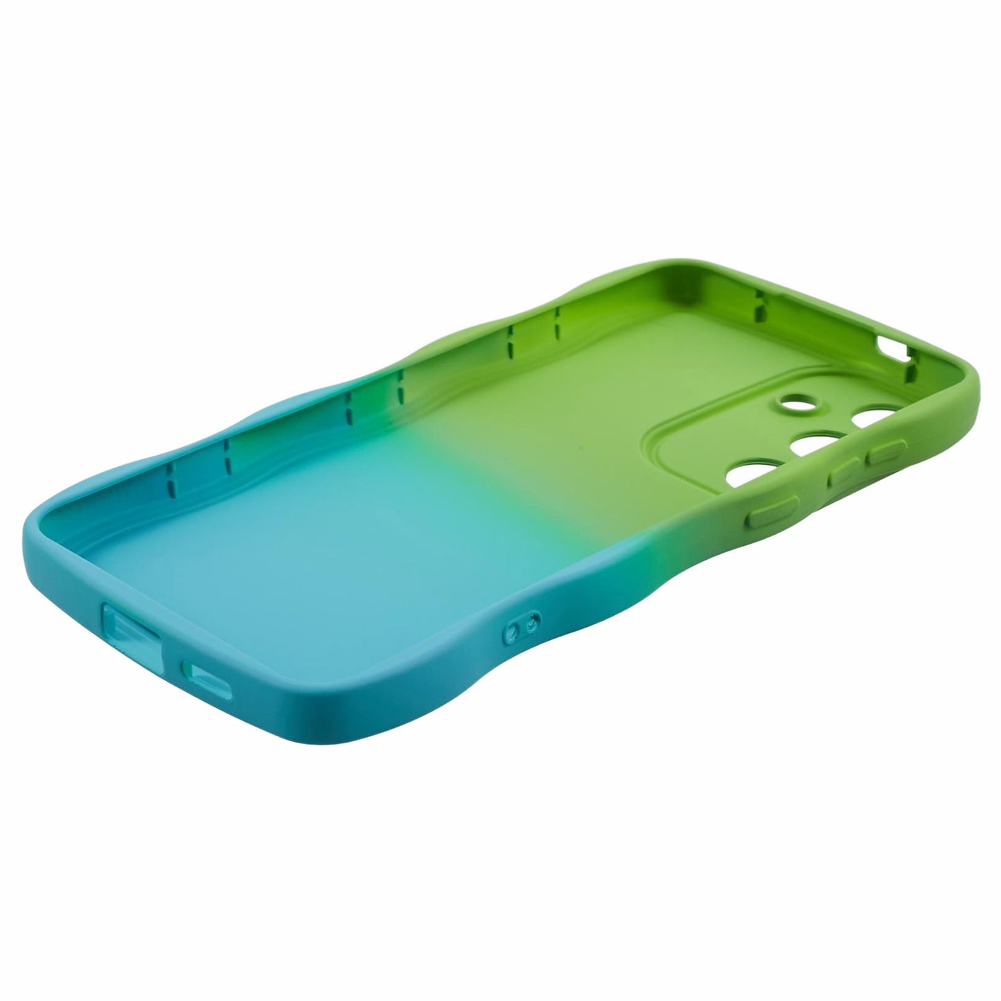 JTW Series for Samsung Galaxy S24 Phone Case Gradient Dual Color TPU Cover - Green+Baby Blue