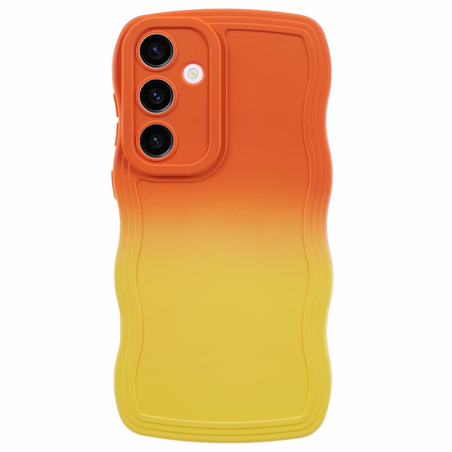 JTW Series for Samsung Galaxy S24+ Dual Color Rubberized TPU Case with Wavy Edge - Orange+Yellow