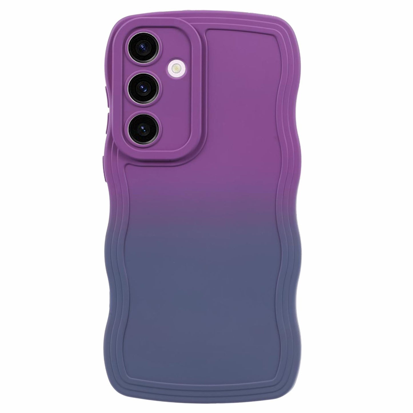 JTW Series for Samsung Galaxy S24+ Dual Color Rubberized TPU Case with Wavy Edge - Purple+Lavender Grey