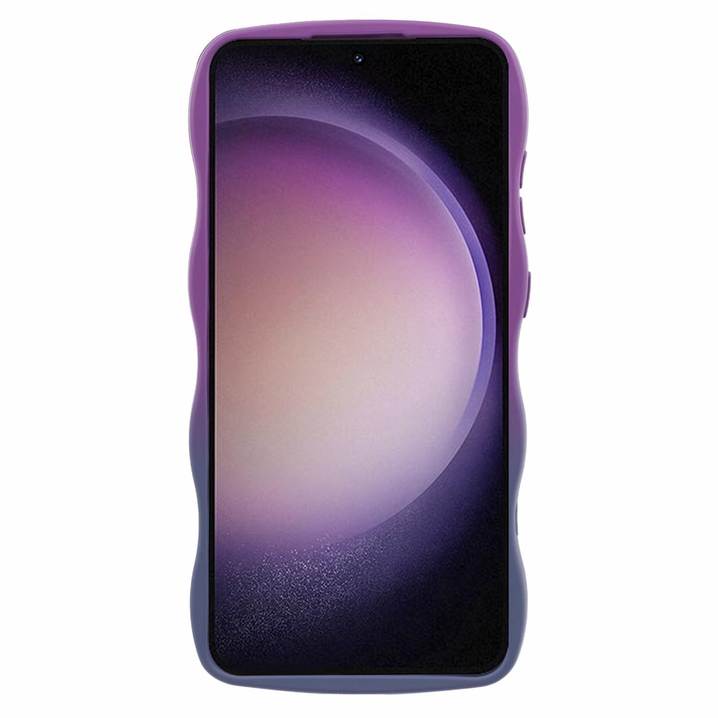 JTW Series for Samsung Galaxy S24+ Dual Color Rubberized TPU Case with Wavy Edge - Purple+Lavender Grey
