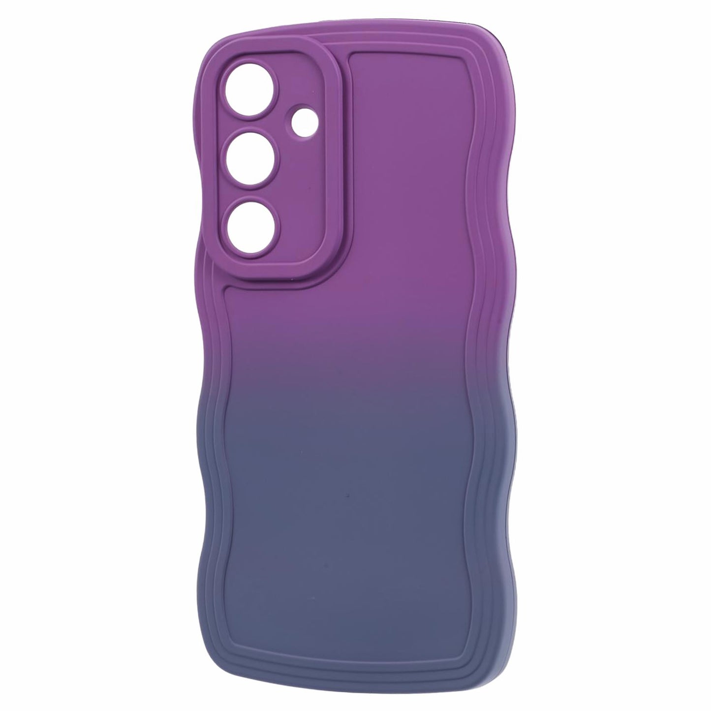JTW Series for Samsung Galaxy S24+ Dual Color Rubberized TPU Case with Wavy Edge - Purple+Lavender Grey