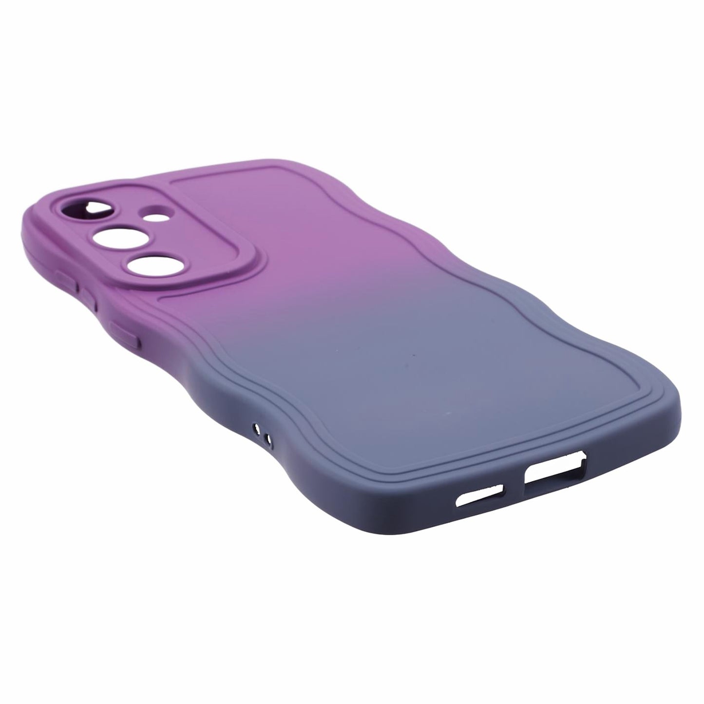 JTW Series for Samsung Galaxy S24+ Dual Color Rubberized TPU Case with Wavy Edge - Purple+Lavender Grey