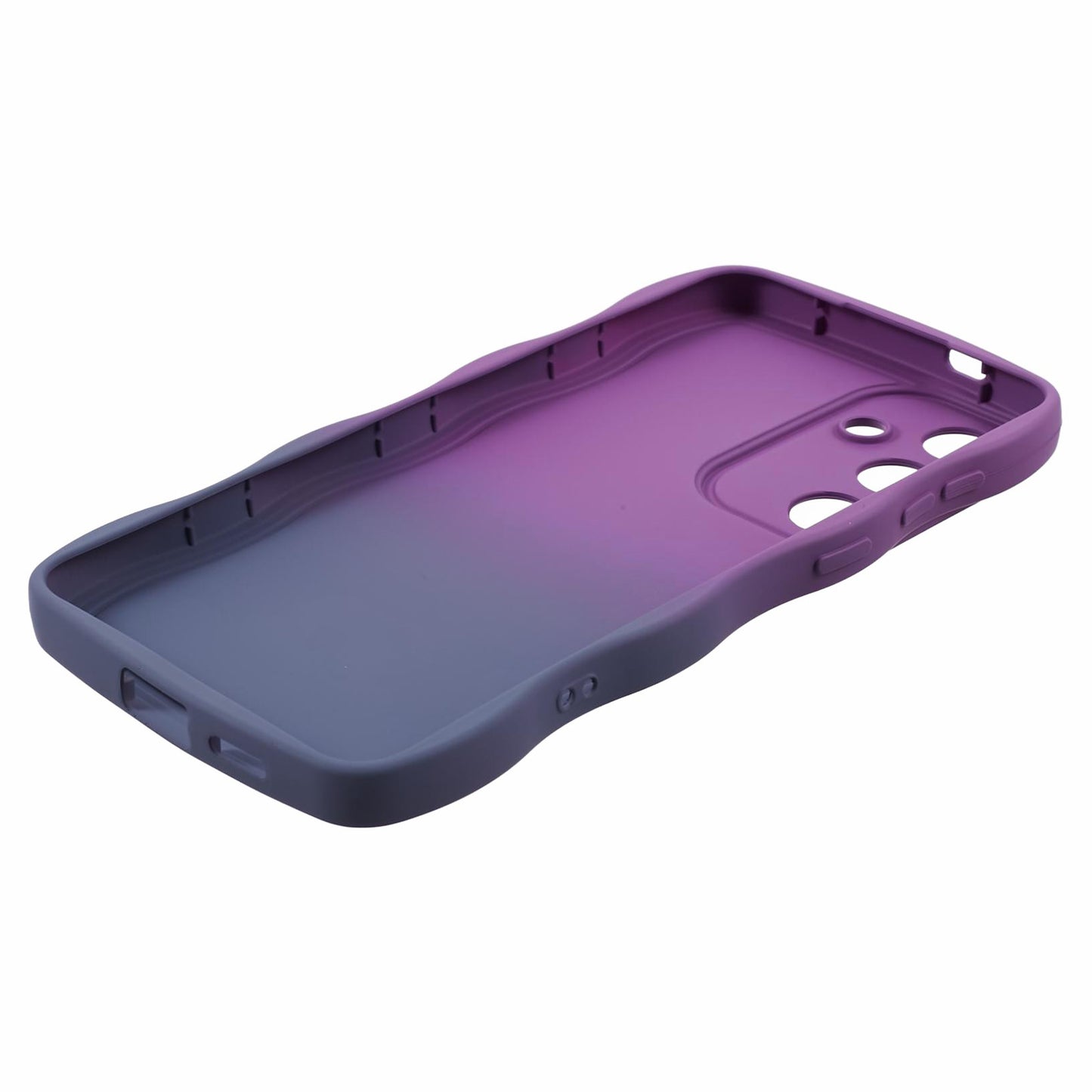 JTW Series for Samsung Galaxy S24+ Dual Color Rubberized TPU Case with Wavy Edge - Purple+Lavender Grey