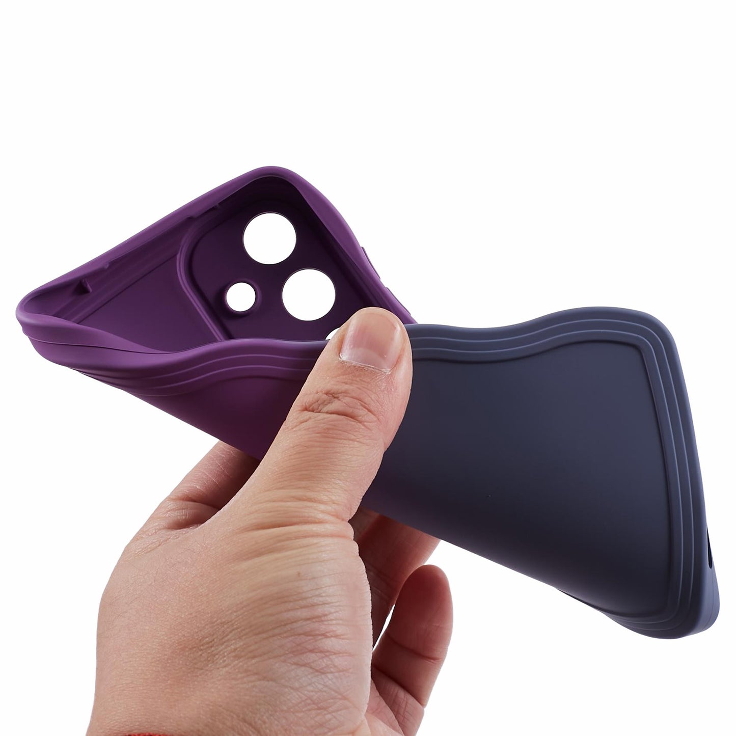 JTW Series for Samsung Galaxy S24+ Dual Color Rubberized TPU Case with Wavy Edge - Purple+Lavender Grey