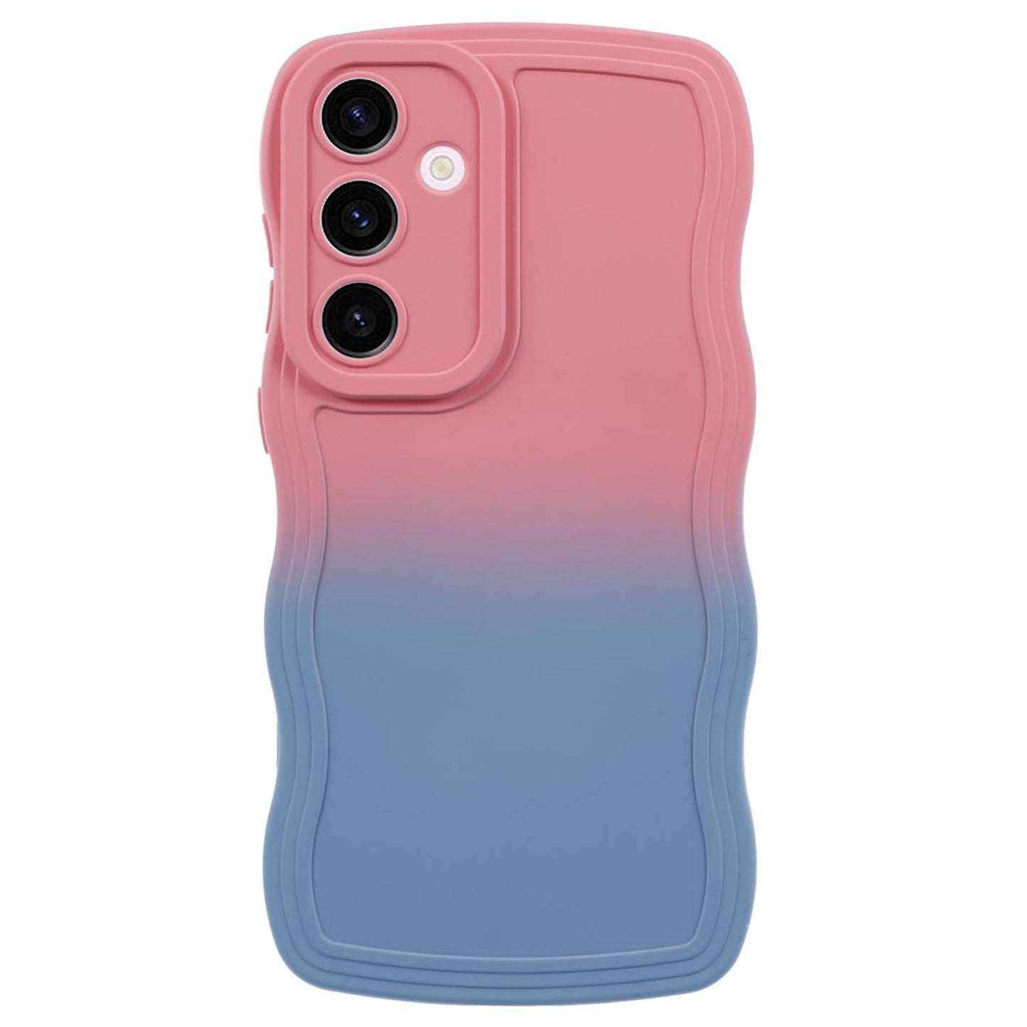 JTW Series for Samsung Galaxy S24+ Dual Color Rubberized TPU Case with Wavy Edge - Pink+Sky Blue