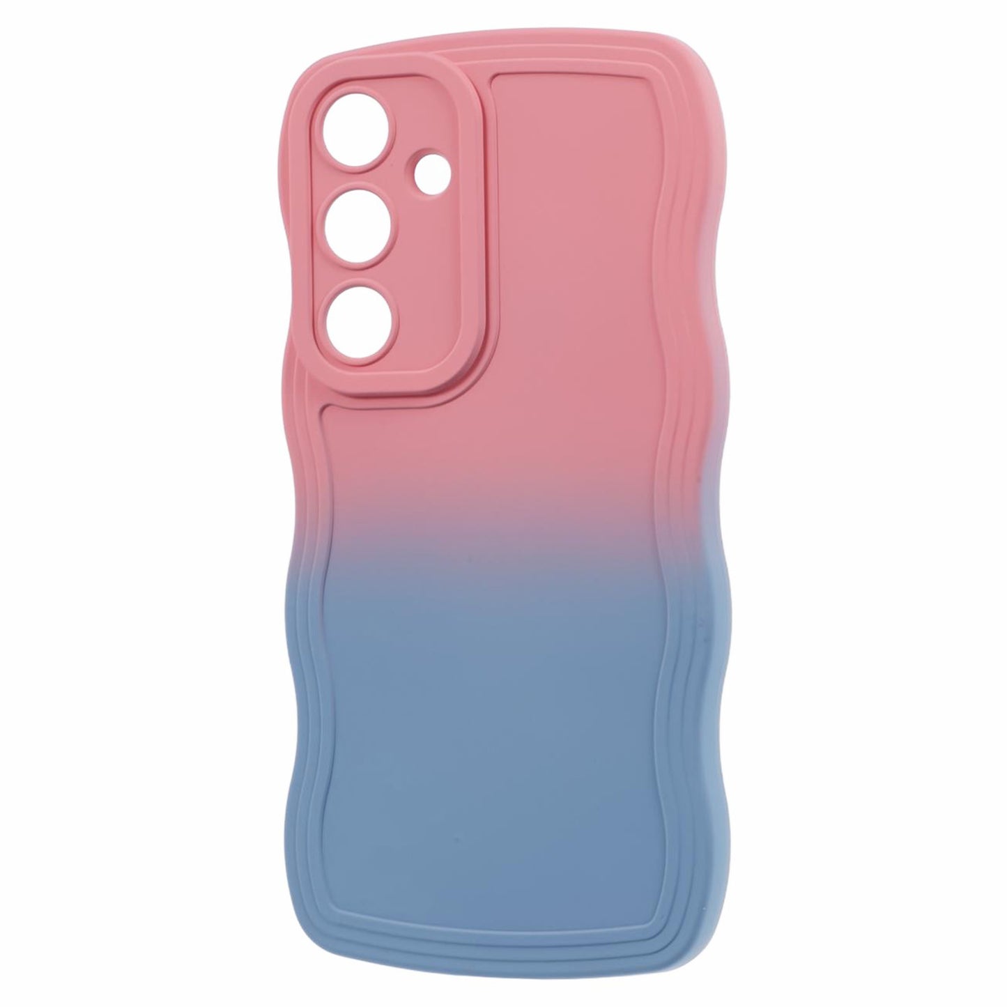 JTW Series for Samsung Galaxy S24+ Dual Color Rubberized TPU Case with Wavy Edge - Pink+Sky Blue