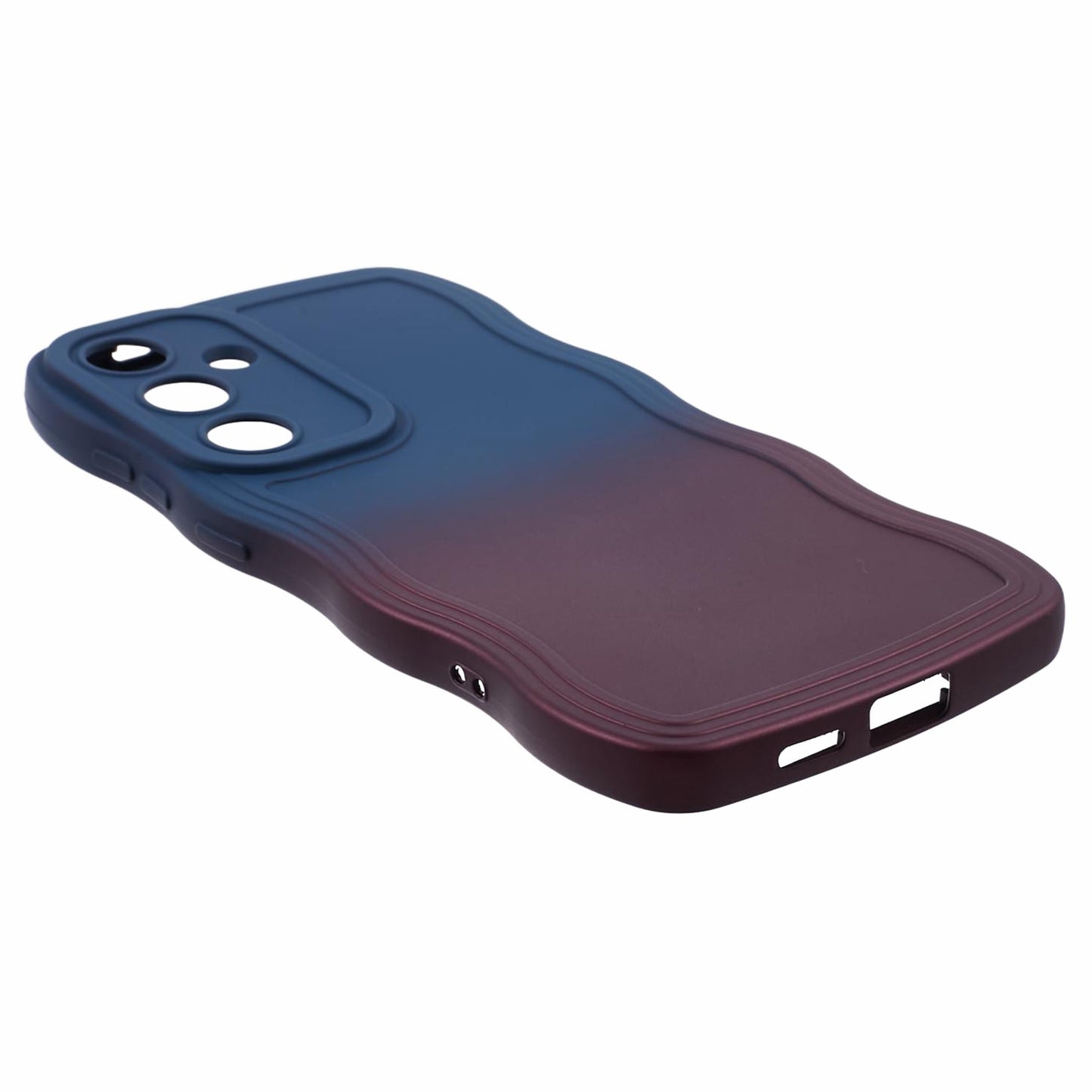 JTW Series for Samsung Galaxy S24+ Dual Color Rubberized TPU Case with Wavy Edge - Sapphire+Dark Purple