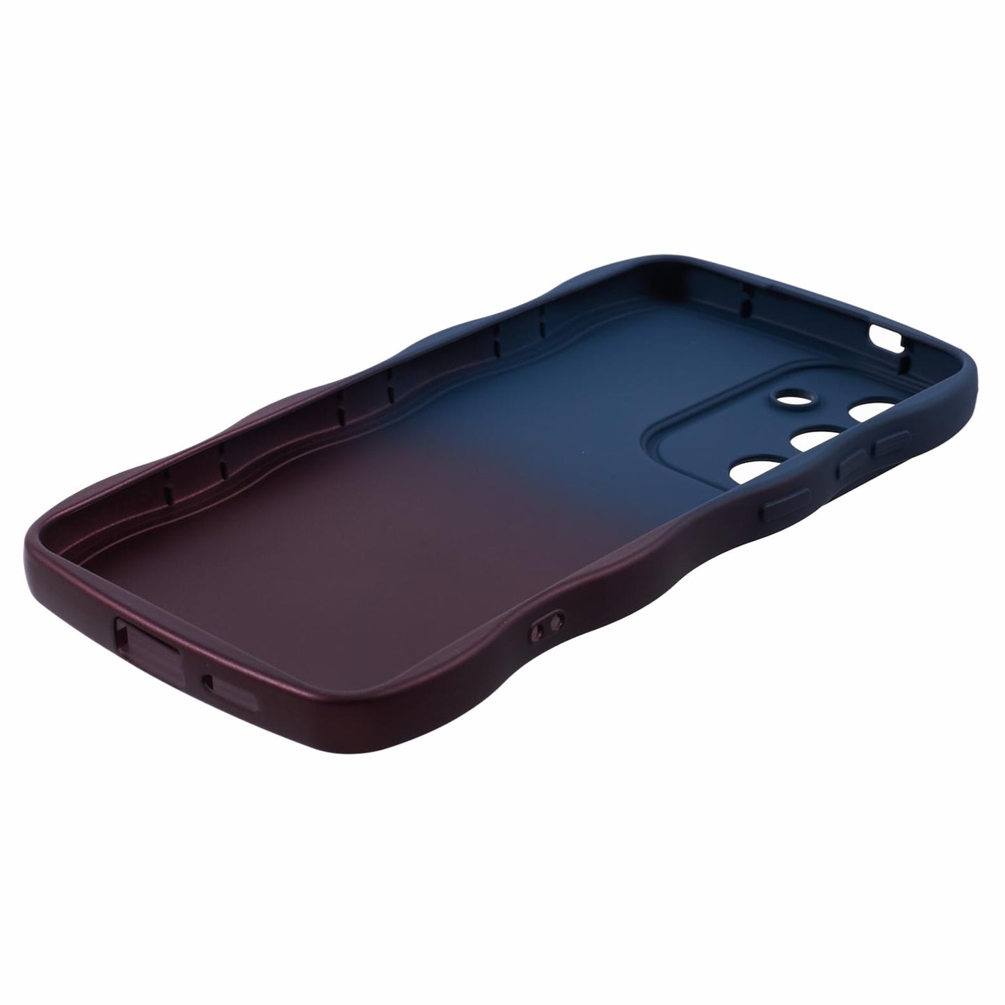 JTW Series for Samsung Galaxy S24+ Dual Color Rubberized TPU Case with Wavy Edge - Sapphire+Dark Purple