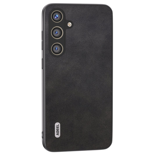 ABEEL For Samsung Galaxy S24+ Case Cowhide Texture Shockproof Protective Phone Cover - Black