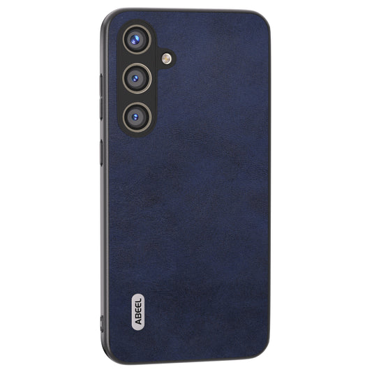 ABEEL For Samsung Galaxy S24+ Case Cowhide Texture Shockproof Protective Phone Cover - Blue