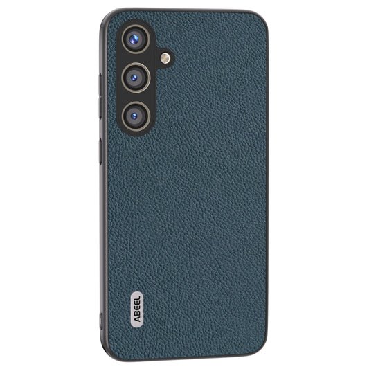 ABEEL For Samsung Galaxy S24+ Phone Case Litchi Texture Cowhide Leather Back Cover - Green