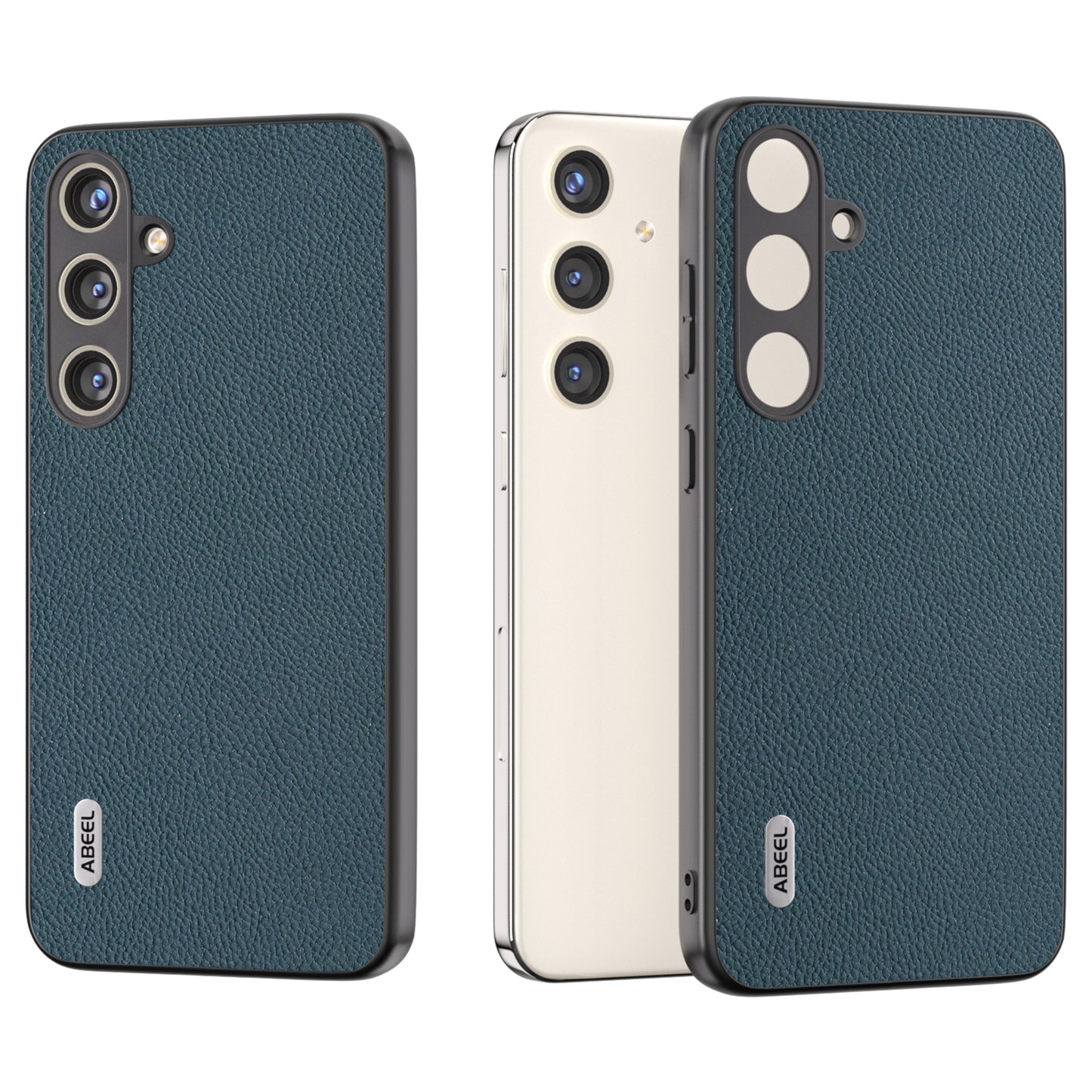 ABEEL For Samsung Galaxy S24+ Phone Case Litchi Texture Cowhide Leather Back Cover - Green