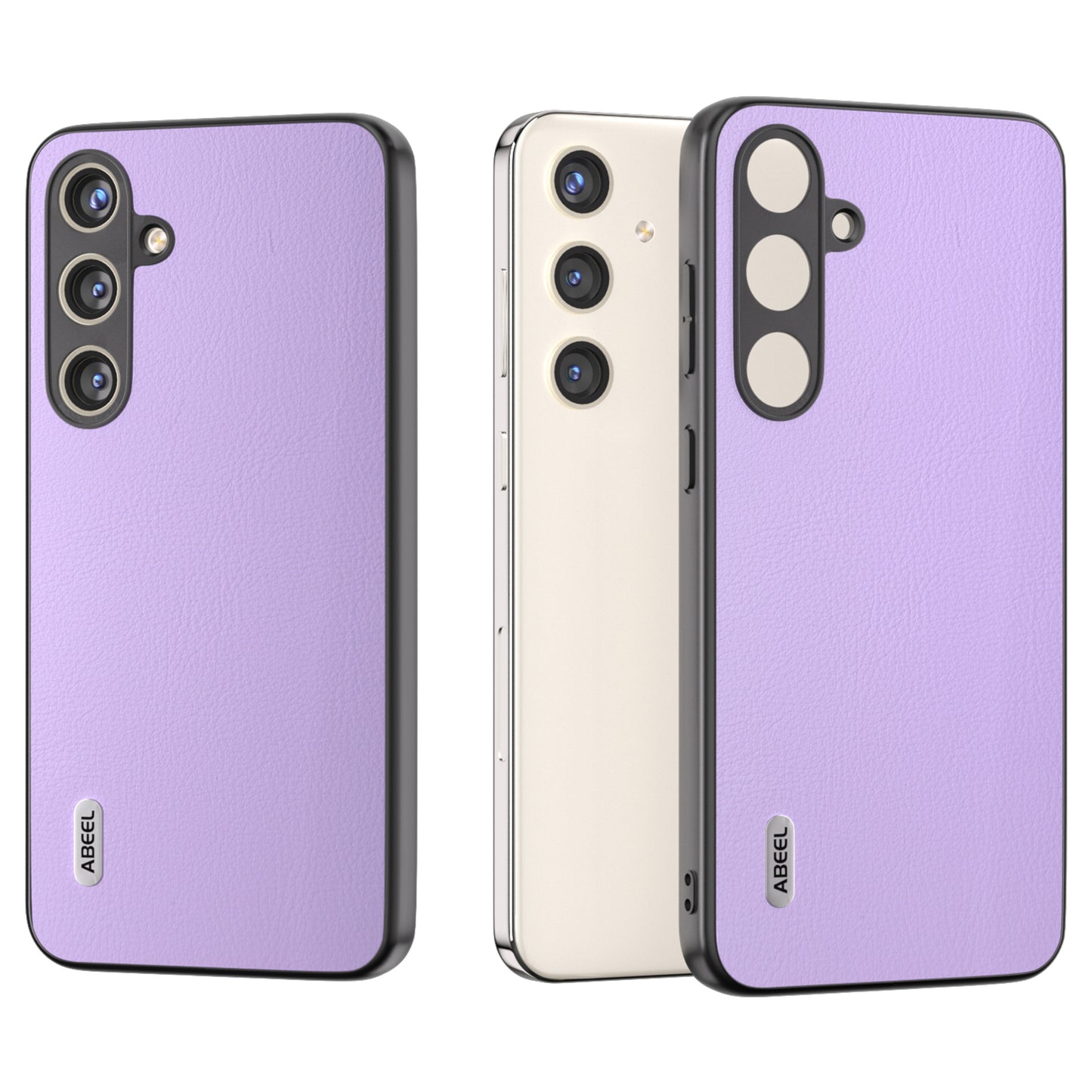 ABEEL For Samsung Galaxy S24+ Phone Case Ecological Texture Leather Cover Soft Touch - Purple