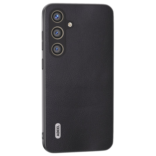 ABEEL For Samsung Galaxy S24+ Phone Case Ecological Texture Leather Cover Soft Touch - Black