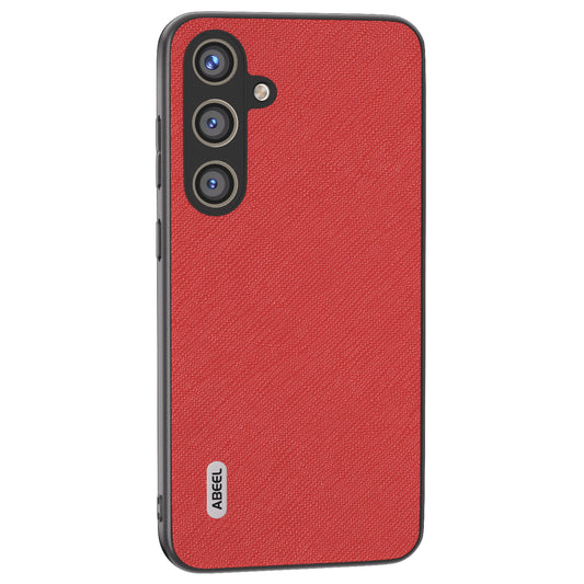 ABEEL For Samsung Galaxy S24+ Cross Texture Case Impact-Resistant Mobile Phone Cover - Red