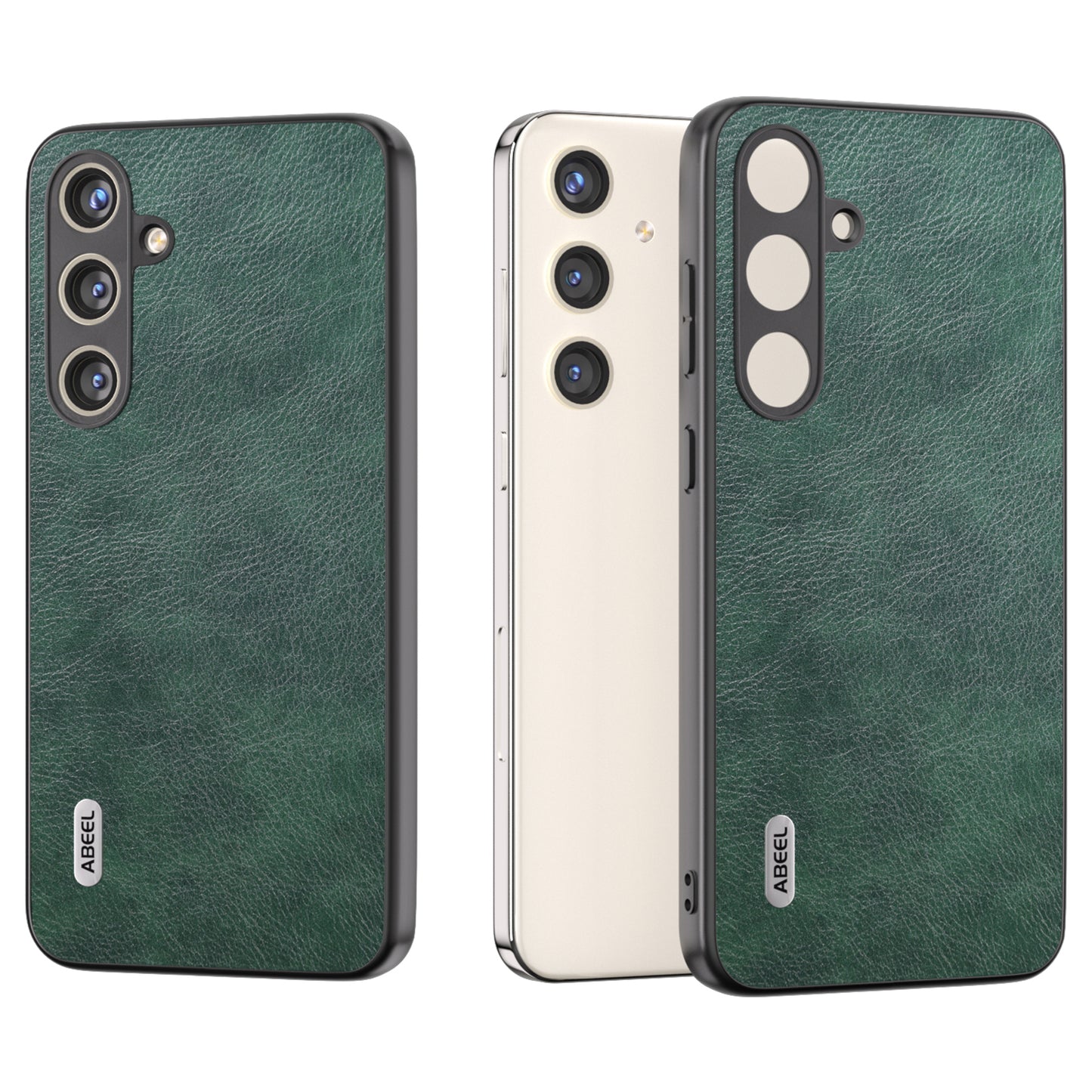 ABEEL For Samsung Galaxy S24+ Anti-Scratch Cover PU Leather Phone Case Litchi Texture - Green