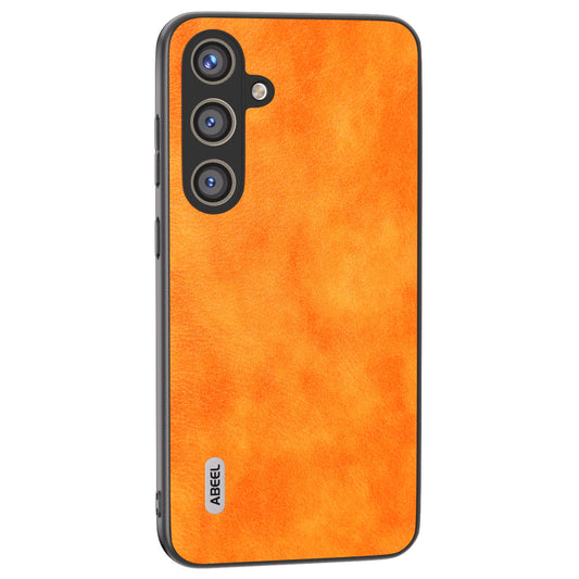 ABEEL For Samsung Galaxy S24+ Anti-Scratch Cover PU Leather Phone Case Litchi Texture - Orange