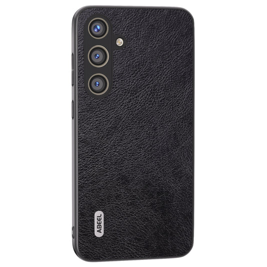 ABEEL For Samsung Galaxy S24+ Anti-Scratch Cover PU Leather Phone Case Litchi Texture - Black