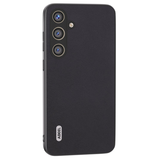 ABEEL For Samsung Galaxy S24+ Phone Case PU Leather+PC+TPU Back Cover Drop Protection - Black