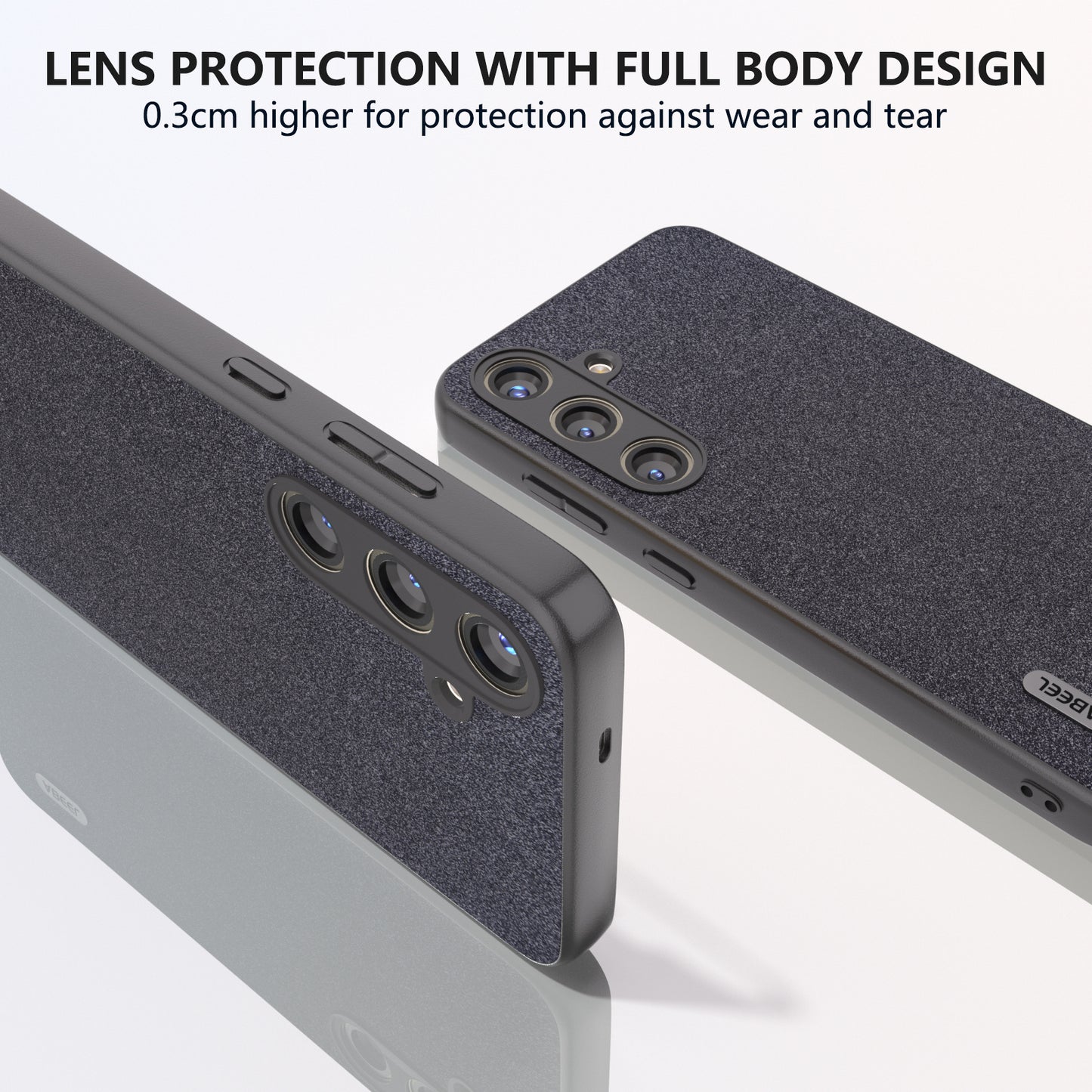 ABEEL For Samsung Galaxy S24+ Glitter Surface Phone Case PU Leather Anti-Scratch Back Cover - Black