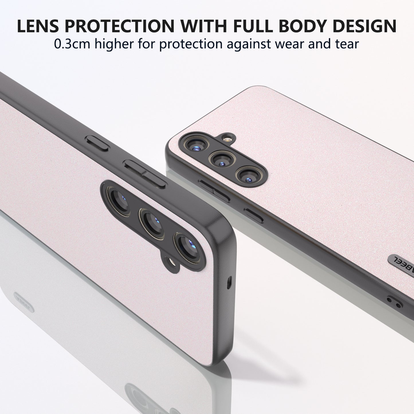 ABEEL For Samsung Galaxy S24+ Glitter Surface Phone Case PU Leather Anti-Scratch Back Cover - White