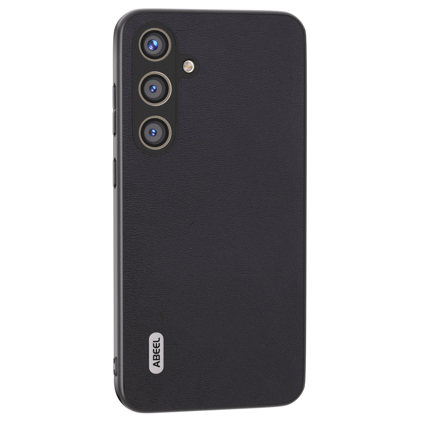 ABEEL For Samsung Galaxy S24 Textured Phone Case Slim PU Leather Shockproof Cover - Black