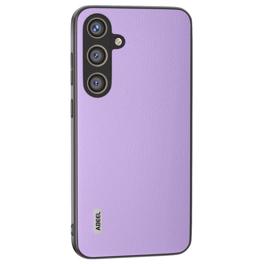 ABEEL For Samsung Galaxy S24 Phone Case Anti-Scratch Ecological Texture Leather Cover - Purple