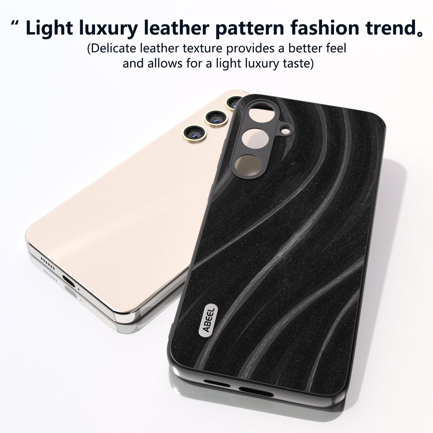 ABEEL For Samsung Galaxy S24 Case Milky Way Series PU Leather Phone Back Cover - Black