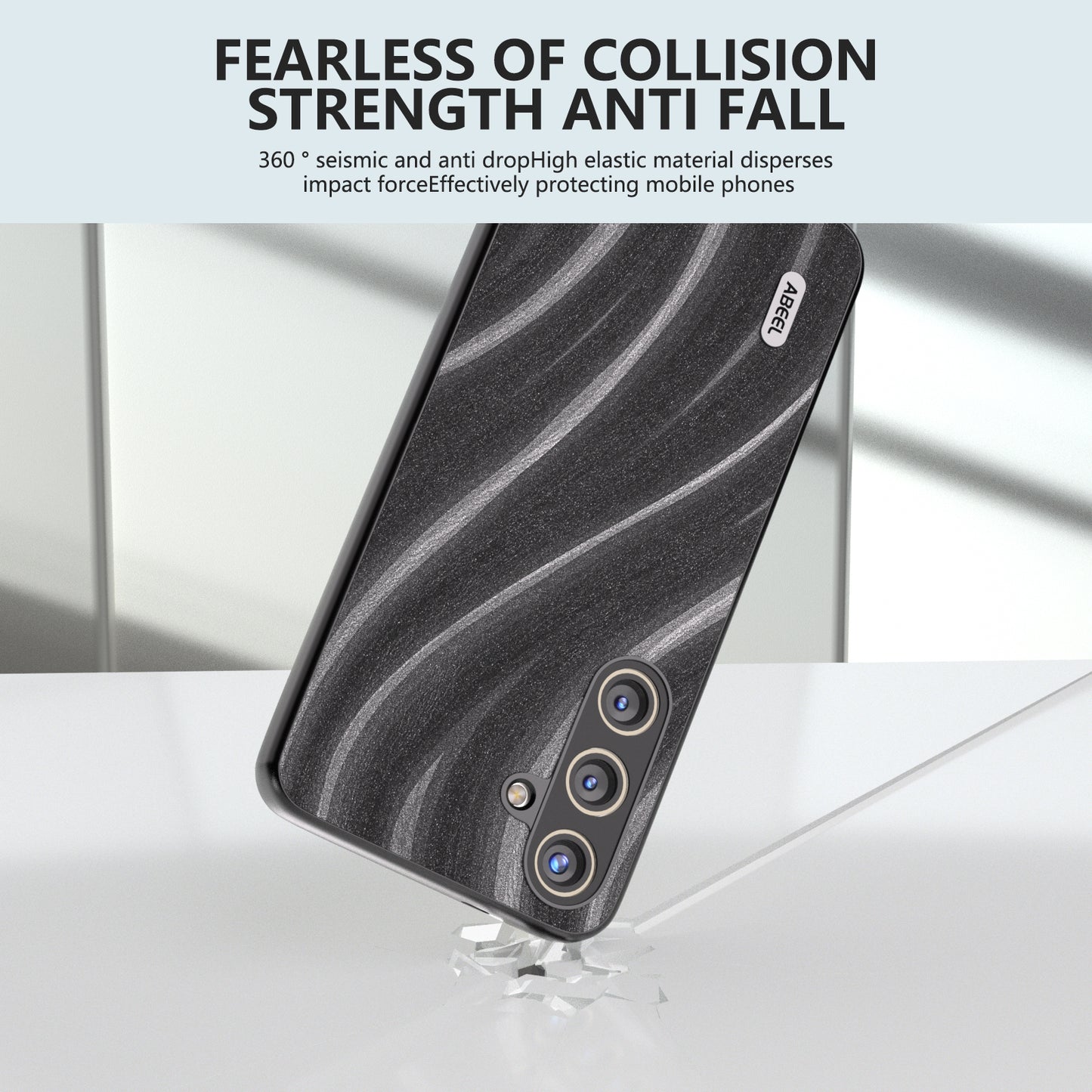 ABEEL For Samsung Galaxy S24 Case Milky Way Series PU Leather Phone Back Cover - Grey