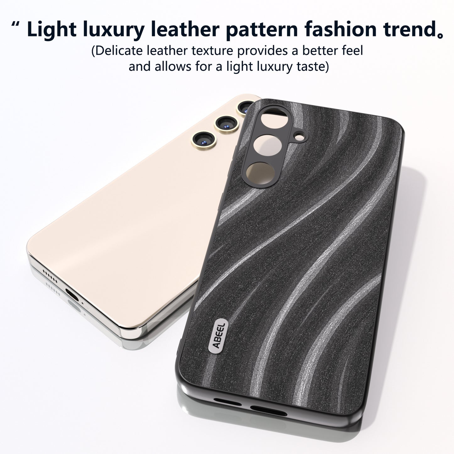 ABEEL For Samsung Galaxy S24 Case Milky Way Series PU Leather Phone Back Cover - Grey