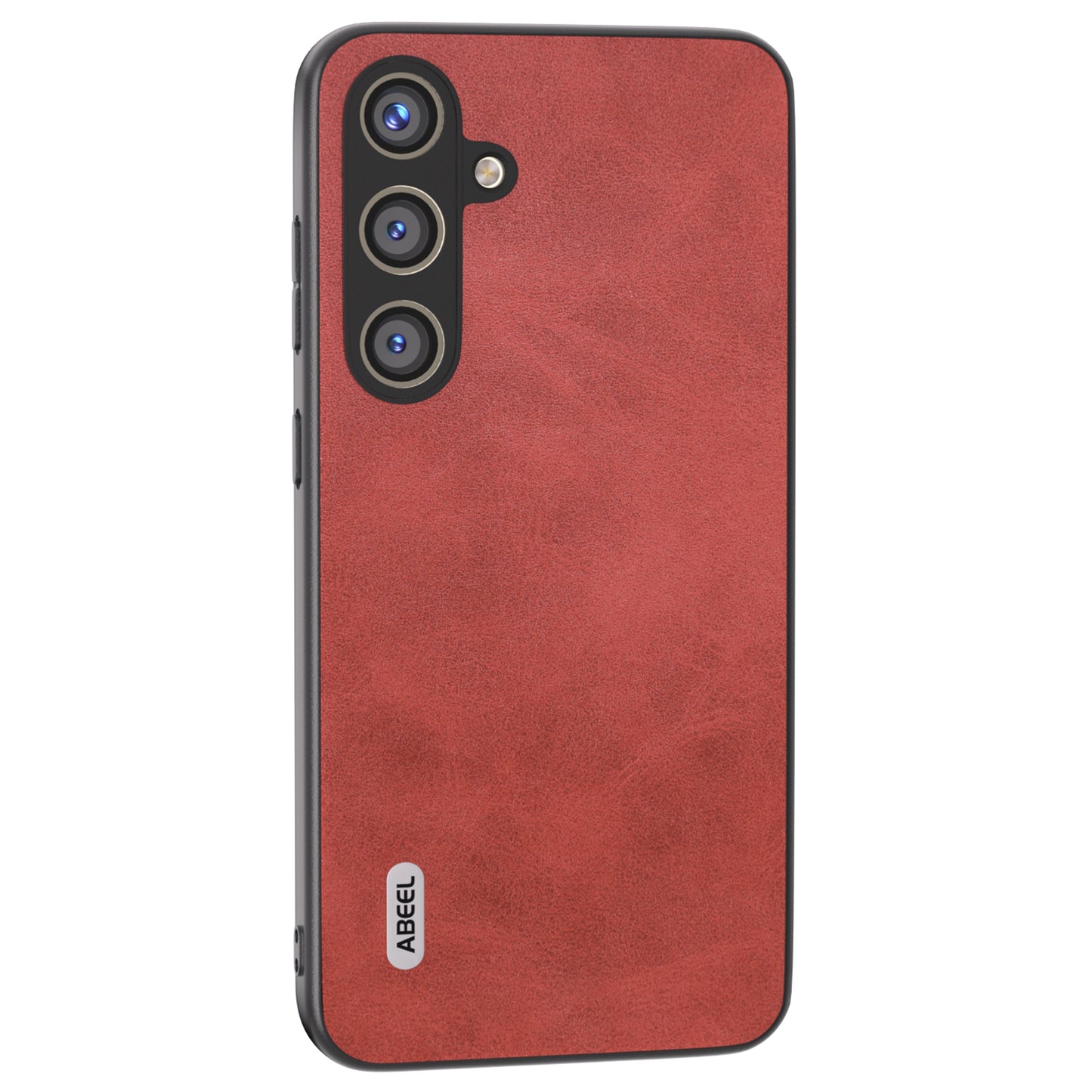 ABEEL For Samsung Galaxy S24 Shockproof Phone Case Leather Coated TPU+PC Cover - Red