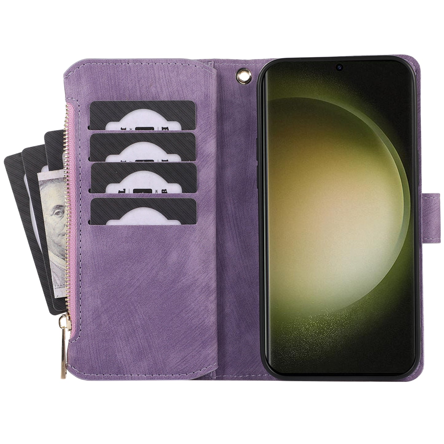For Samsung Galaxy S24 Ultra Phone Case Rhombus Wallet Purse Handbag Leather Cover - Purple