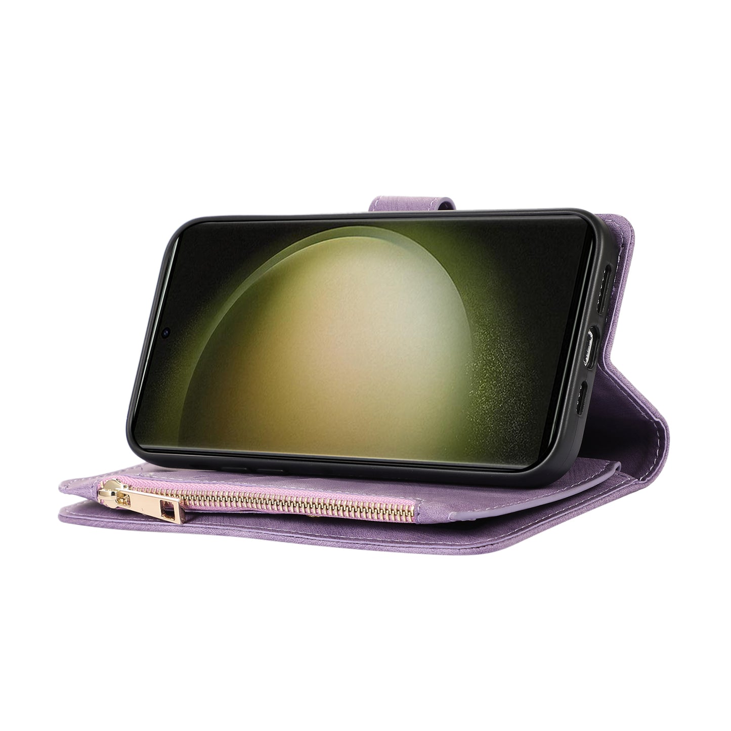For Samsung Galaxy S24 Ultra Phone Case Rhombus Wallet Purse Handbag Leather Cover - Purple