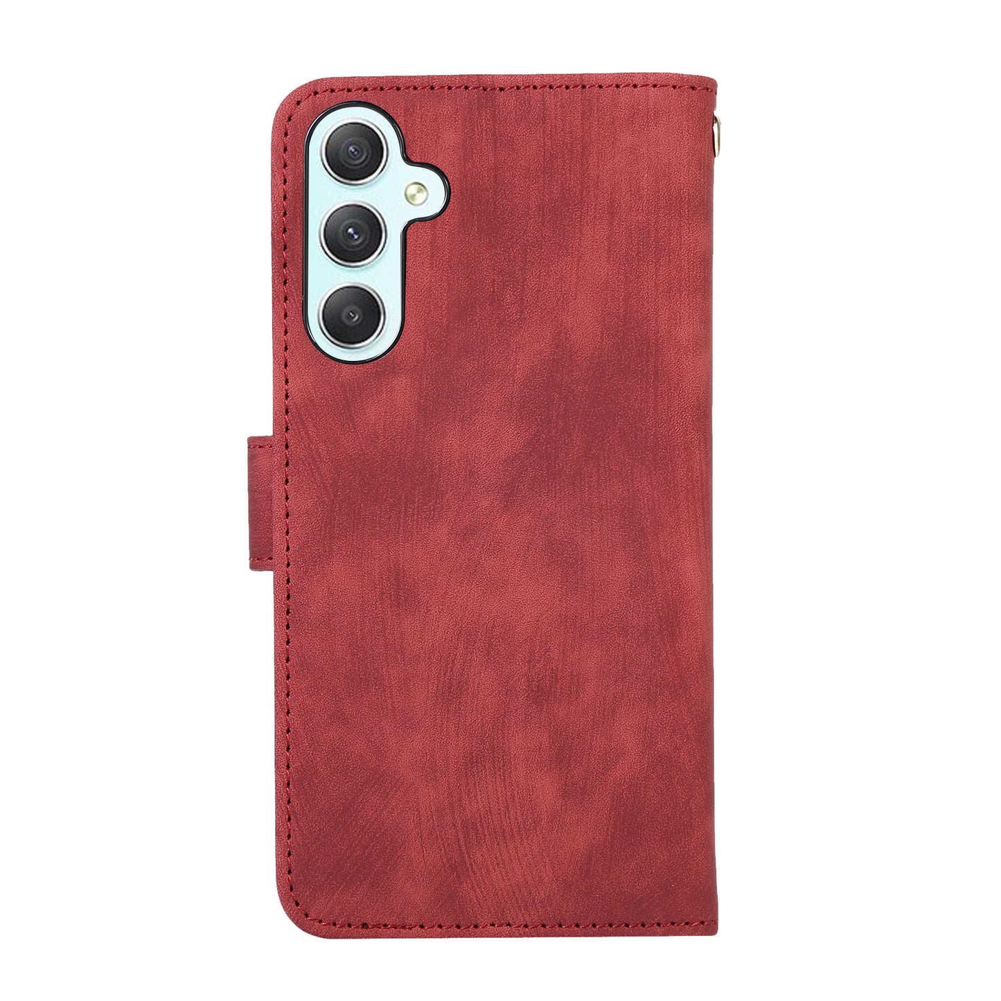 For Samsung Galaxy S24+ Wallet Case PU Leather Card Slot Cash Pocket Stand Phone Cover - Red