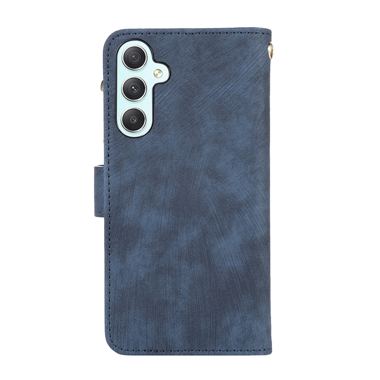 For Samsung Galaxy S24+ Wallet Case PU Leather Card Slot Cash Pocket Stand Phone Cover - Blue
