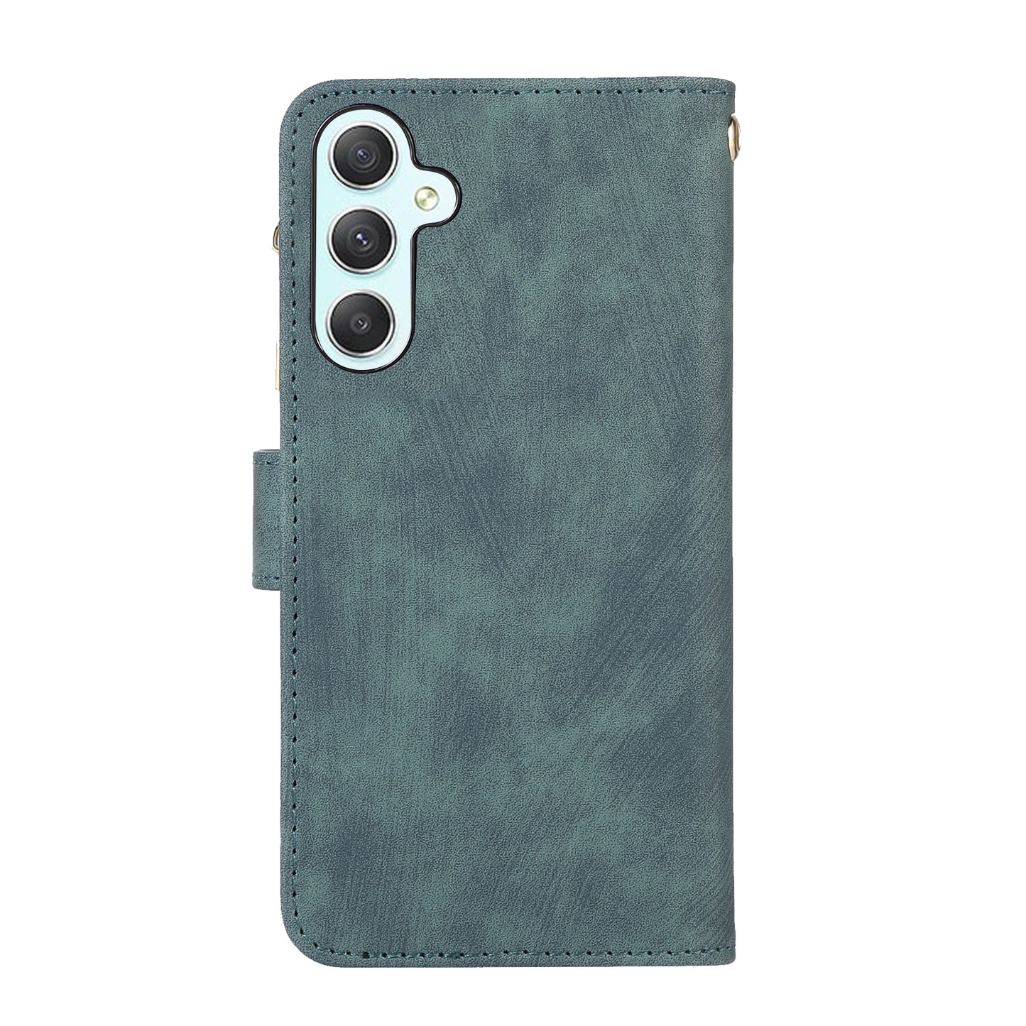 For Samsung Galaxy S24 Rhombus Leather Case Stand Card Slots Phone Cover - Green