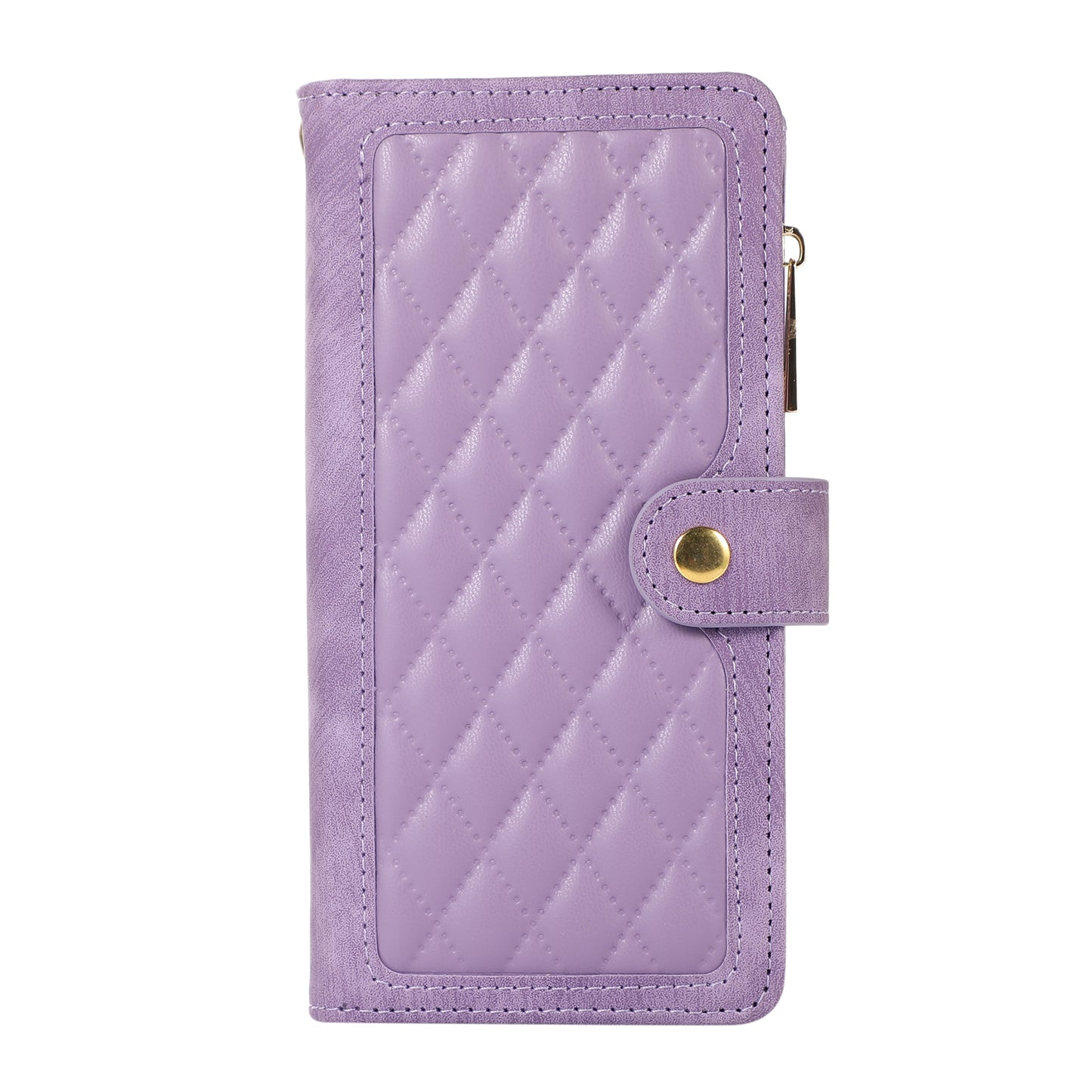 For Samsung Galaxy S24 Rhombus Leather Case Stand Card Slots Phone Cover - Purple