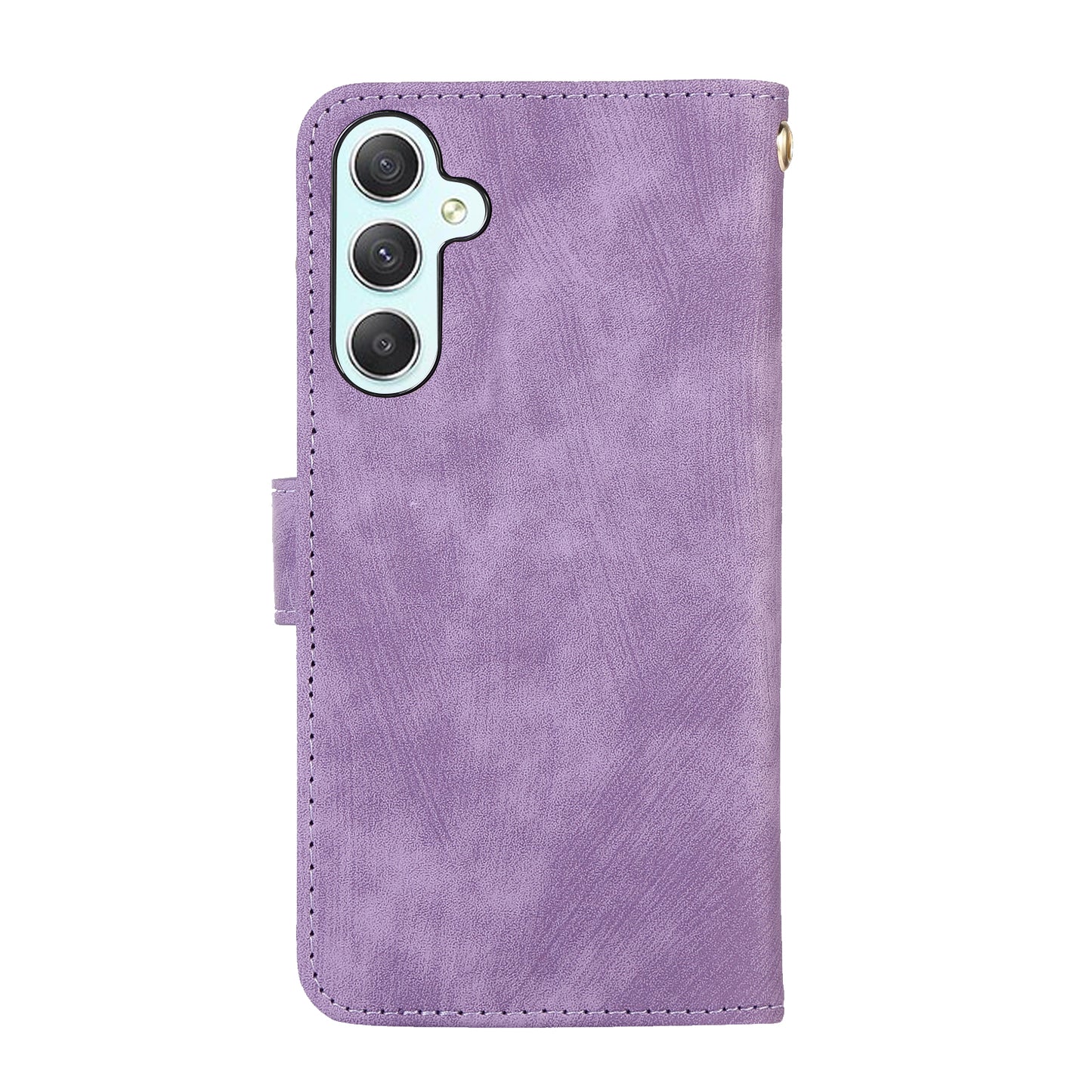 For Samsung Galaxy S24 Rhombus Leather Case Stand Card Slots Phone Cover - Purple