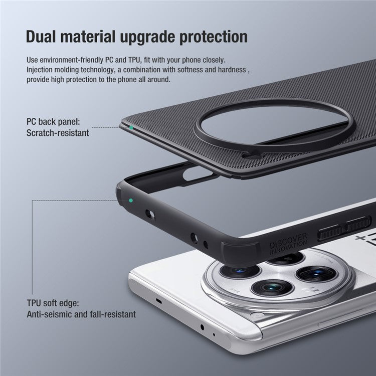NILLKIN Super Frosted Shield Pro for OnePlus 12 5G Case Protective PC+TPU Phone Cover - Blue