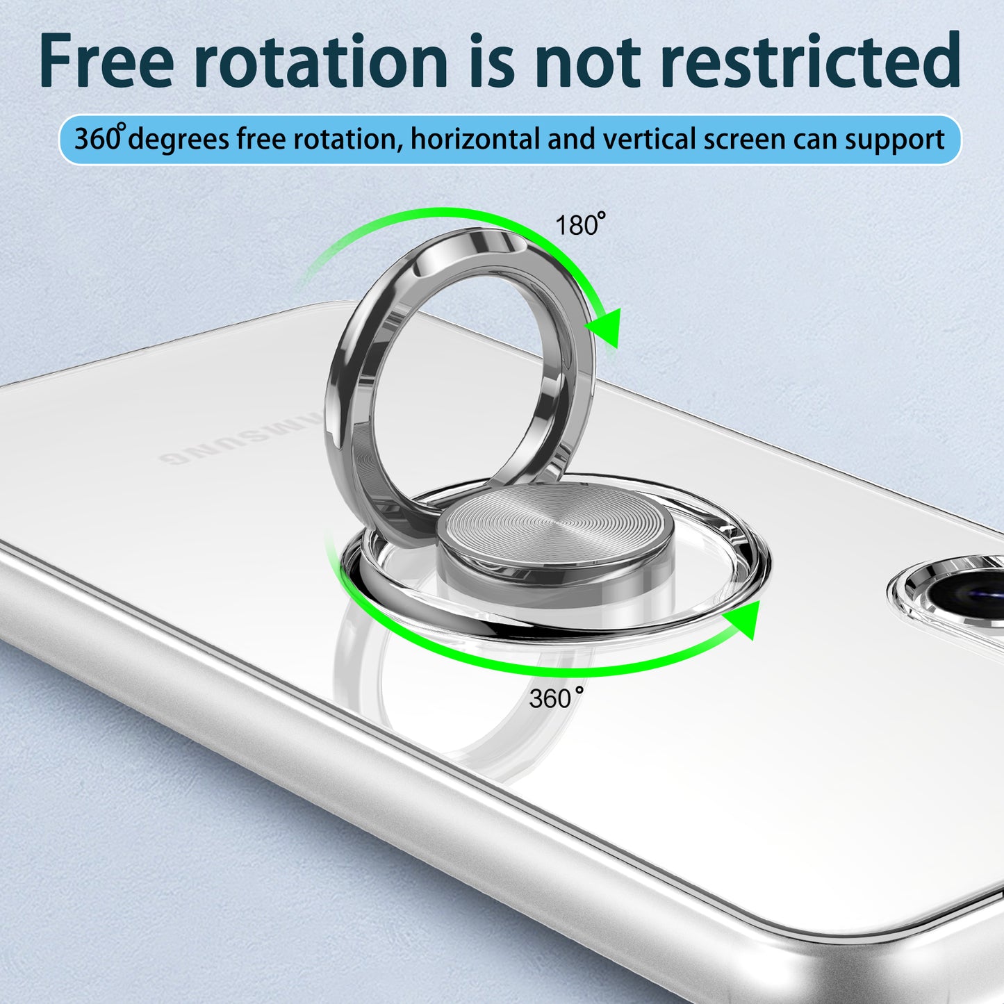 For Samsung Galaxy S24+ Ring Kickstand Case TPU Phone Cover Ultra Clear